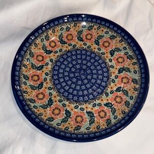 New unikat floral Polish Pottery Dinner Plate 10.5”